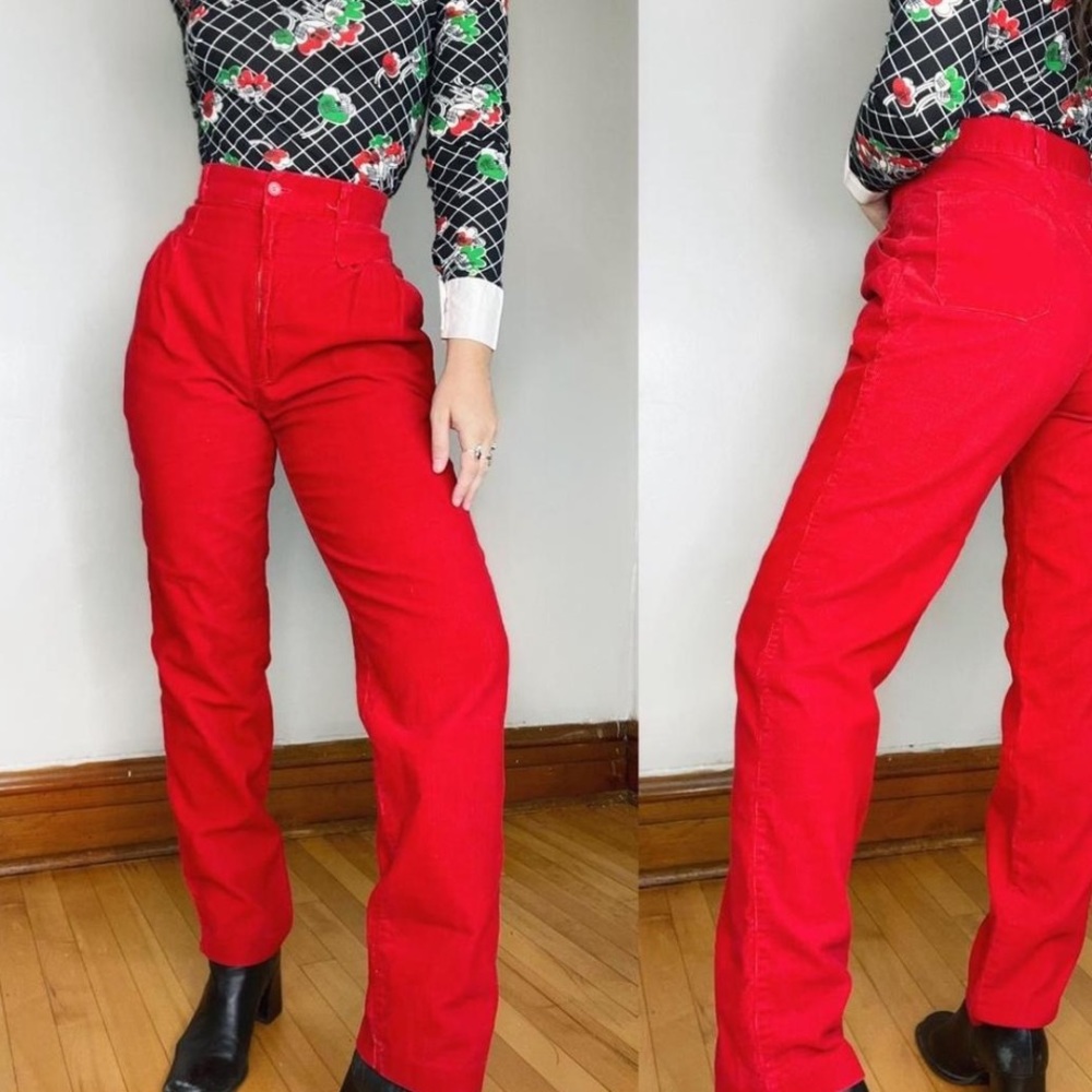 Vintage corduroy red trousers